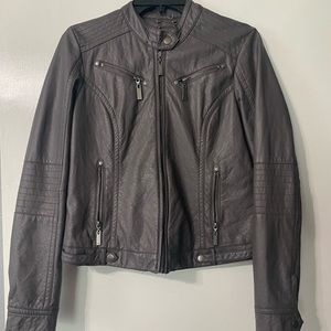 Leather cropped jacket. Size Large.